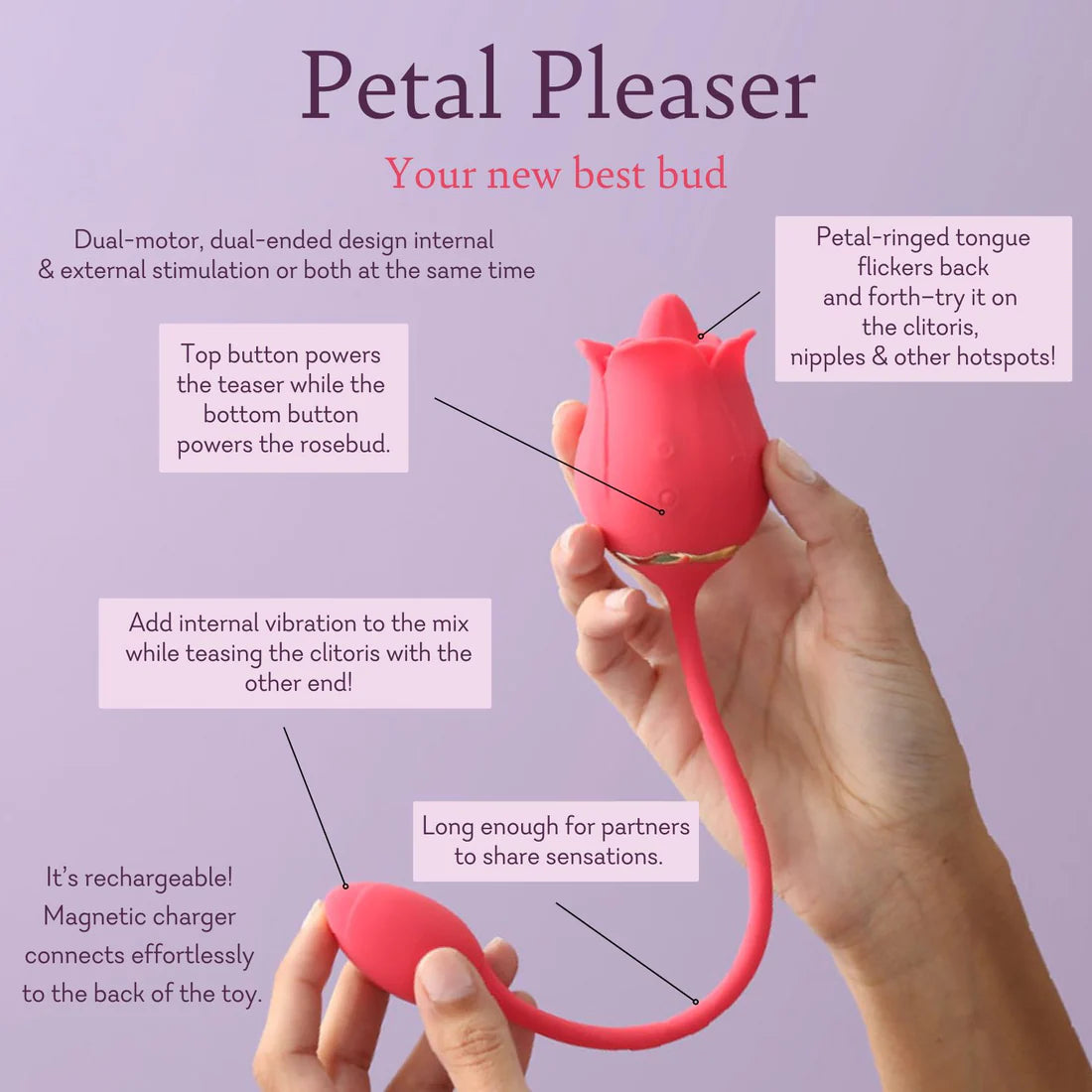 Petal Pleaser (VIBRADOR CLITORAL, DOBLE PLACER)